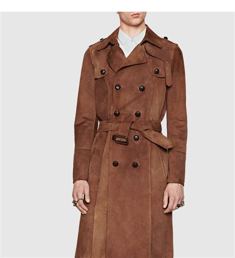 mens gucci trench coat|gucci jersey jacket men's.